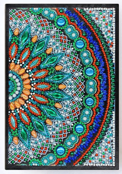 Blue/Green Half Mandala - Lined Pages Special Notebook