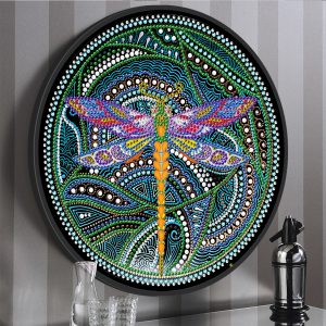 Dragonfly Special Drill Mural with Tassel & Frame Wall Decor