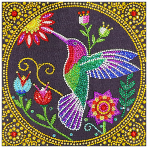 Colorful Hummingbird - Acrylic Crystal Canvas Design
