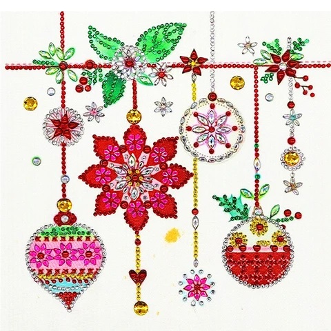 Christmas Baubles - Special Crystal Canvas Design