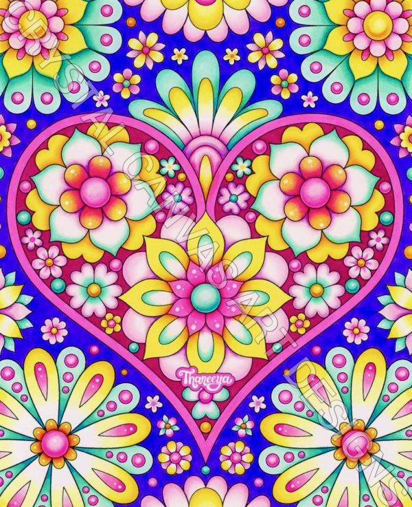 Flowery Heart - Crystal Canvas Art