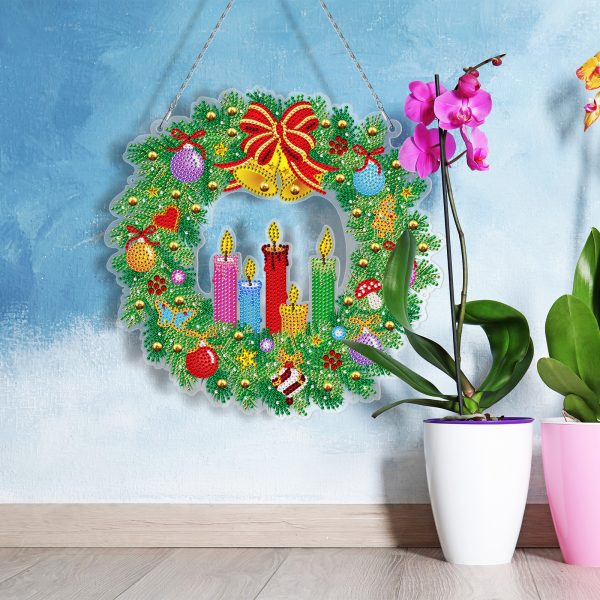 Candles Hanging Wreath - Wall Hangings Decor