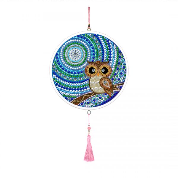 Night Owl - Mural with Tassel & Frame - Wall Hangings/Wall Decor