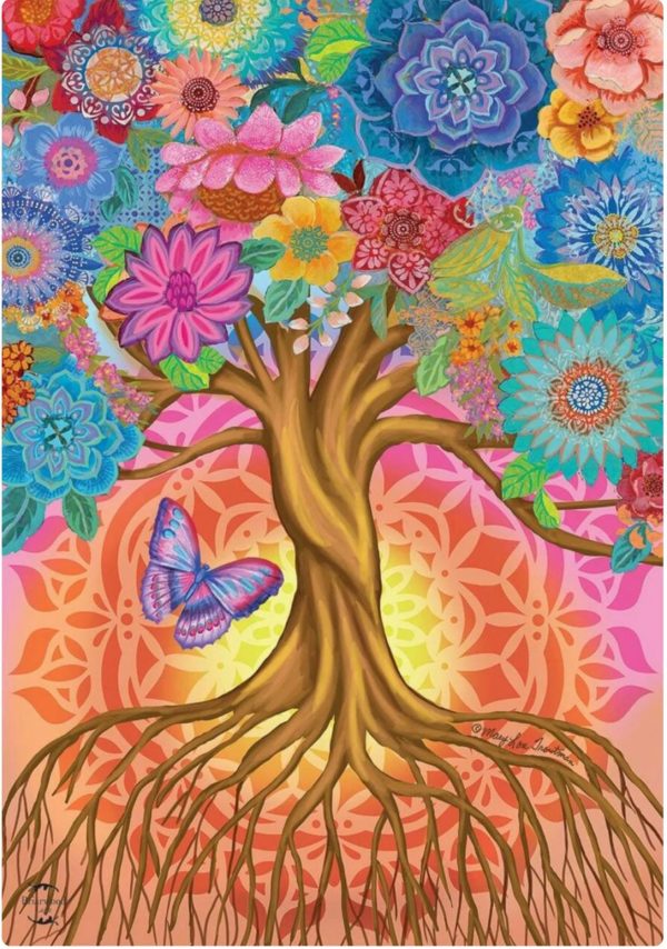 Tree of Life - Flowers Crystal Canvas Art