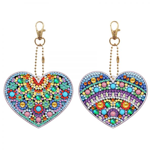 Blue Heart Mandala Key Chain Gift Tags